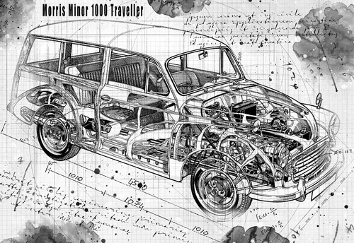 Line tech drawing - drawing, minor