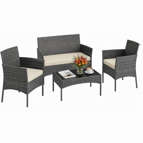 Rattan sofa set piece - 4,