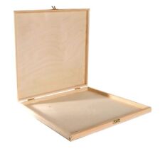 Large Flat Wooden Storage Box with Lid – Ideal for Documents & Collectibles