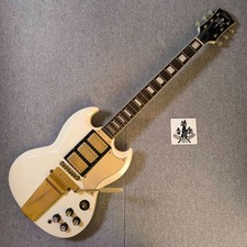 Tokai SG Custom Model Used Electric Guitar White 3PU Bigsby MOD From Japan