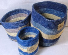3 African Kiondo Sisal Basket