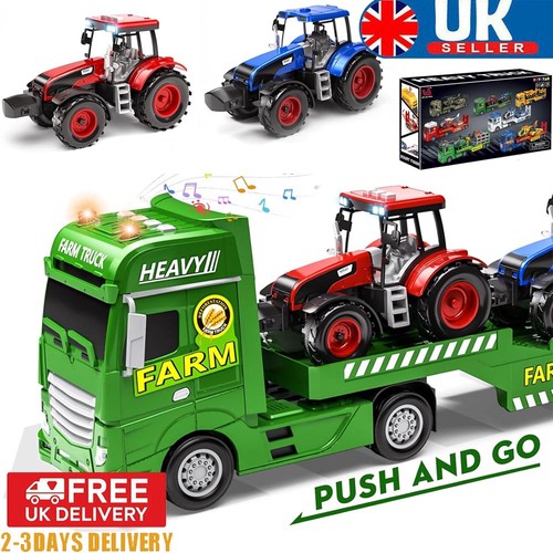 Farm tractor toys - tractor, transporter