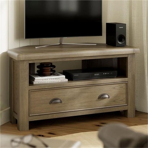 Oak corner television cabinet - oak,