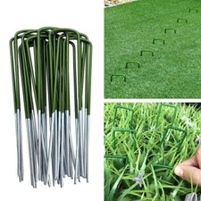 Metal Garden Pegs Pins U Shaped Grass Tent Galvanised Securing Ground Staples
