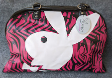 Playboy Bunny Neon Pink Black Duffle Overnight Gym Hand Bag 2010 Vintage ~New~