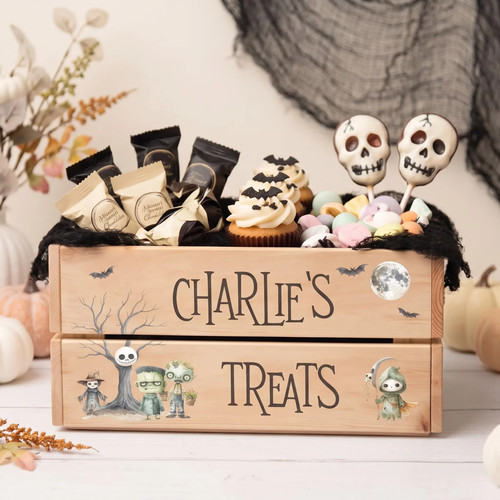 Personalised wooden halloween - personalised,