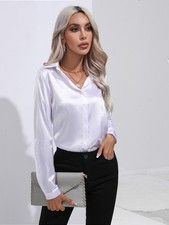 Women Satin Silk Long Sleeve