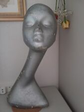 Vintage Mannequin Head Female  Swan Neck 52H x32W x26D cm
