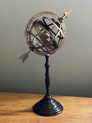 Vintage brass armillary sphere - vintage,