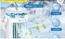 Portable Air Cooler 3-in-1 Evaporative AirConditioner - 600ML Water Tank
