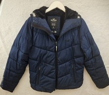 HOLLISTER Navy Zip-Up Puffer