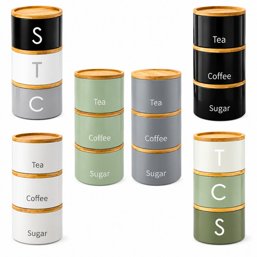 Piece jar with wooden lid - 3,