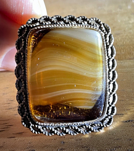 Vintage faux agate glass scarf - vintage,