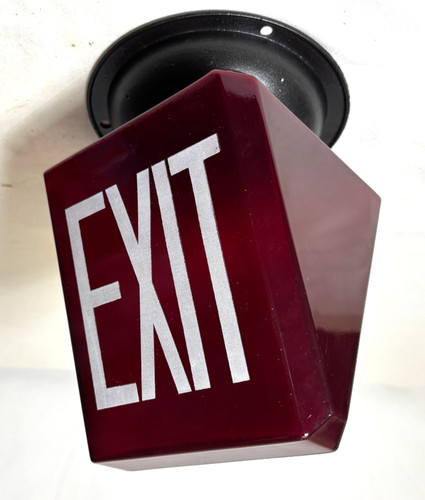 Exit glass shade - glass, vtg