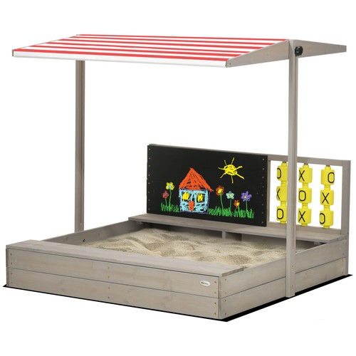 Outsunny kids wooden sandpit - kids,