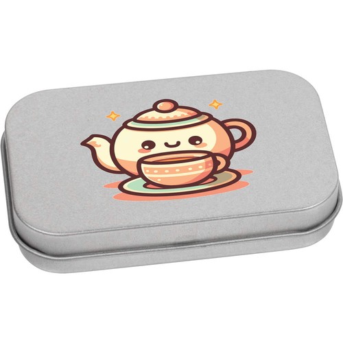 Cute teapot metal hinged tin - hinged,