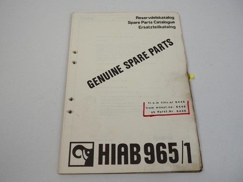 Hiab 965 loader crane parts - hiab,