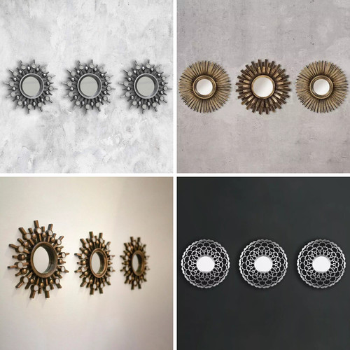 3pc mirror set silver bronze - 3pc,