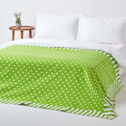 Green stars decorative throw - green,