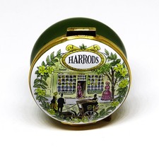 CRUMMLES ENGLISH ENAMEL BOX - HARRODS DEPARTMENT STORE C. 1851 - LONDON ENGLAND