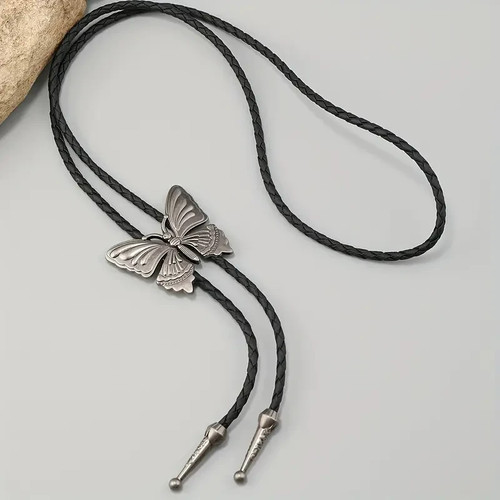 Unisex black bolo - black, tie