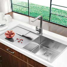 1.0 Large Deep Single Bowl Square Stainless Steel Kitchen Sinks Undermount Inset