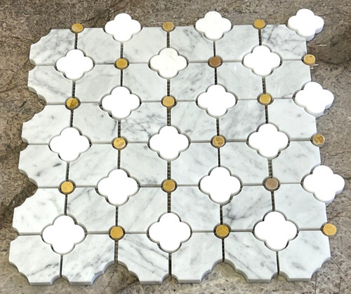 White carrara gold marble - /,