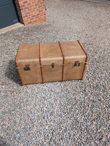 Vintage steamer trunk 1960s - trunk,