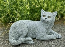 Stone figure large cat Lotti frost-proof garden figure decoration cast stone weatherproof