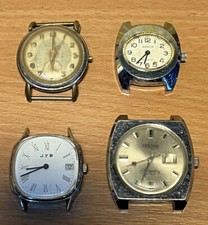 Lot of 4 vintage mechanical watches, JYB MORTIMA ARVOR for parts
