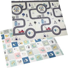 2Sided Foldable Baby Play Mat Soft Foam Crawling Rug Waterproof Floor Carpet