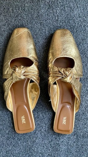 Zara gold mules - gold,