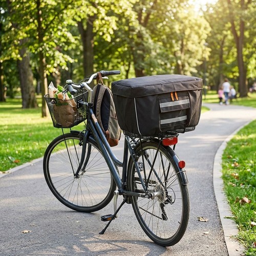 Bicycle basket grocery carrier - basket,