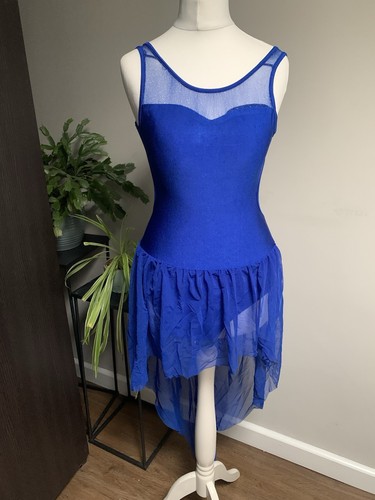 Blue leotard dress - blue, with