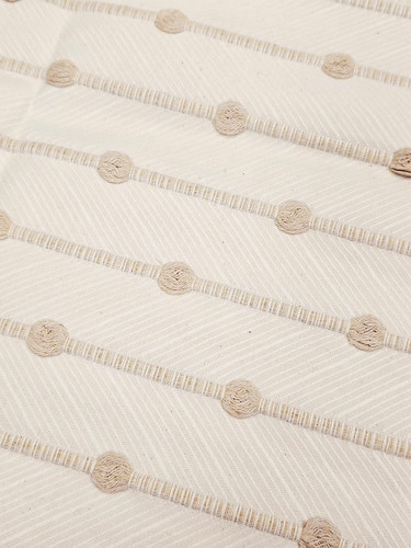 Natural tufted cotton curtain - tufted,