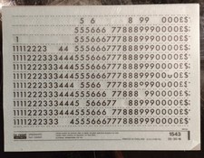 Letraset A4 Sheet Of Numbers
