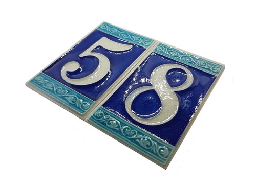Hand painted rome ceramic blue - ceramic,