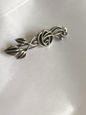 Sterling Silver Rennie Mackintosh Style Glasgow Rose Brooch by Carrick Jewellery