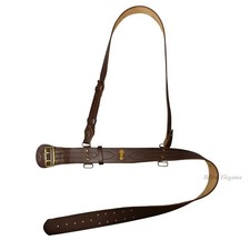 SAM Browne Belt With Shoulder Cross Strap Genuine BROWN Leather British Army UNI