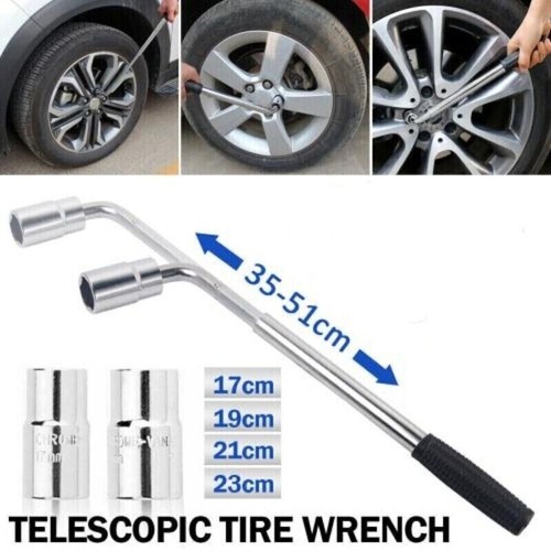 Extendable wheel brace wrench - extendable,