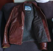 Aero Leathers Single Riders Jacket Horsehide Brown Leather L Size 40U Mens