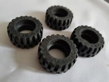 Lego Tyres (x4) FOUR Parts 4619323 Black TYRES D. 30.4mm X 14mm Offset Treads