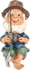 Fishing Gnome Sitter Statue