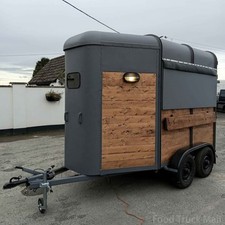 Vintage Horse Box Coffee Trailer | Rustic Wood Mobile Bar | Catering Unit