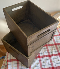 2 x Wooden Crate Vintage Style