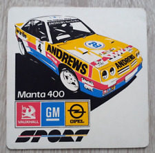 Opel Manta 400 Promotional Drinks Coaster Brochure c.1981