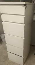 IKEA Malm Tall Boy Chest of 6 Drawers with Top Tray and Mirror Birch