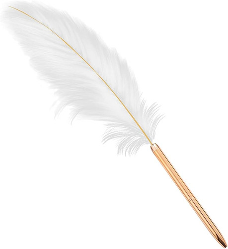 Retro white feather ballpoint - retro,