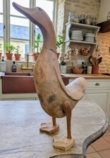 Large 30cm Tall  Natural Wooden Duck 410g