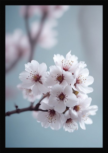 Soft cherry blossom framed - soft,